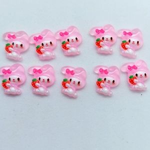 10 Mini Pink My Melody Little Bunny Hello Kitty Nail Charm
